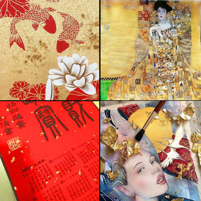 flgo Broken Gold Leaf Flake Resin Epoxy Mold Art Decoration Gold Foil Fillings