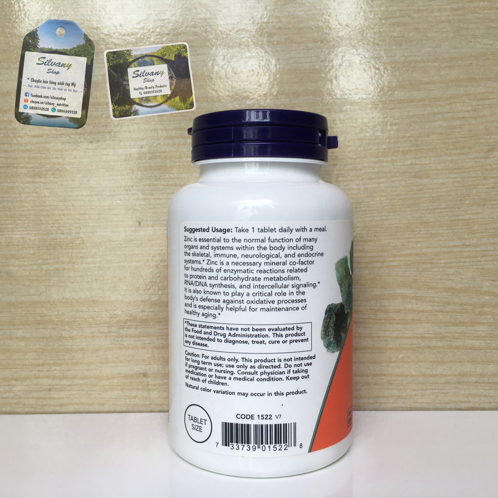 Zinc 50mg Now Foods - 8mg Kẽm Nguyên Tố Mỗi Ngày