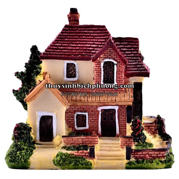 TƯỢNG NHÀ BIỆT THỰ TRANG TRÍ TERRARIUM ĐỒ CHƠI TÉP KIỂNG THỦY SINH