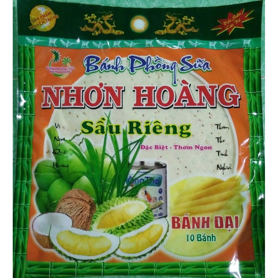 Bánh phồng sữa mè, sầu riêng Nhơn Hoàng 400g