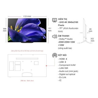 Smart Tivi OLED Sony KD-77A9G VN3 77 inch