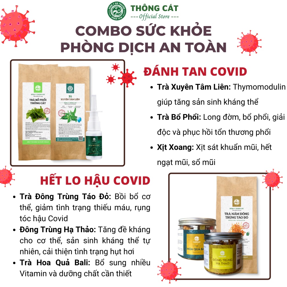 Thảo dược Xông Tắm Giải Cảm THÔNG CÁT giúp giảm đau nhức, tăng đề kháng, hết khó thở, nghẹt mũi, cải thiện đường hô hấp