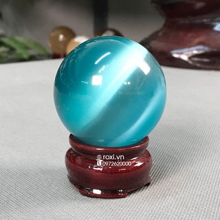 Quả cầu Pha Lê mắt mèo xanh biển 6cm