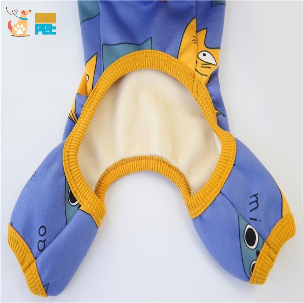 Quần áo Jump cho chó mèo mặc ngủ - quần áo thun ấm áp cho thú cưng hoạ tiết hoạt hình giá rẻ.