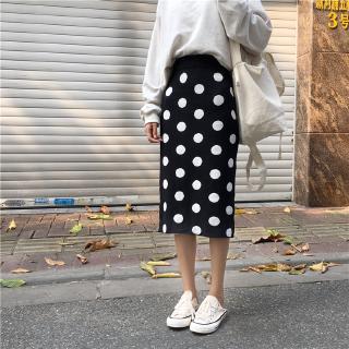 Chân váy dài lưng cao họa tiết chấm bi thời trang quyến rũ cho nữ