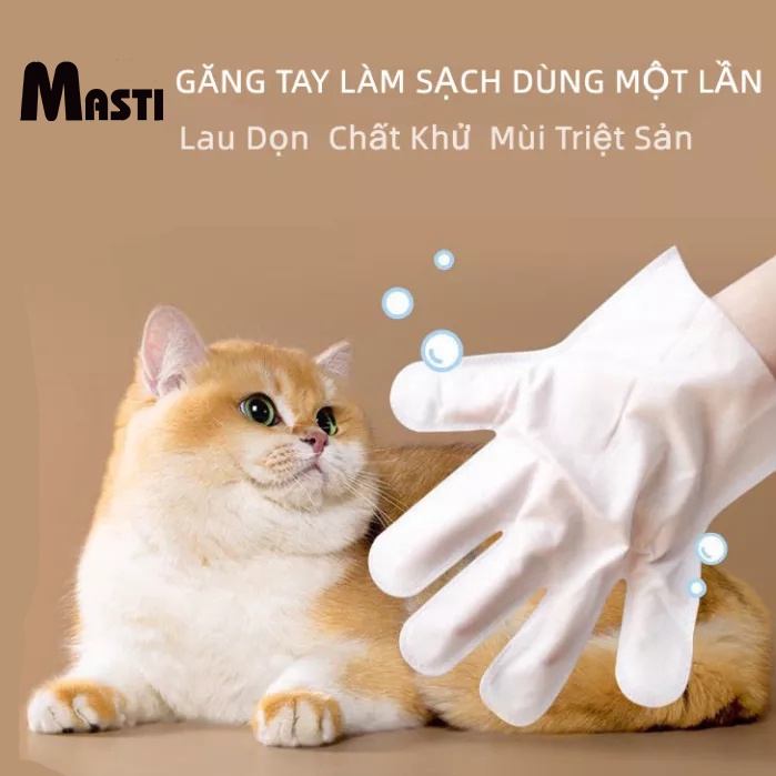 Găng tay vệ sinh MASTI LI0291 Hyaluronic Acid dùng một lần chăm sóc thú cưng