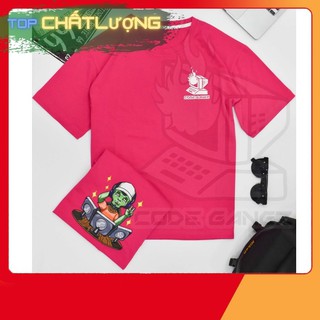 Áo thun hồng Binz tay lỡ Unisex nam nữ, áo phông form rộng cotton 100% hình người ngoài hành tinh