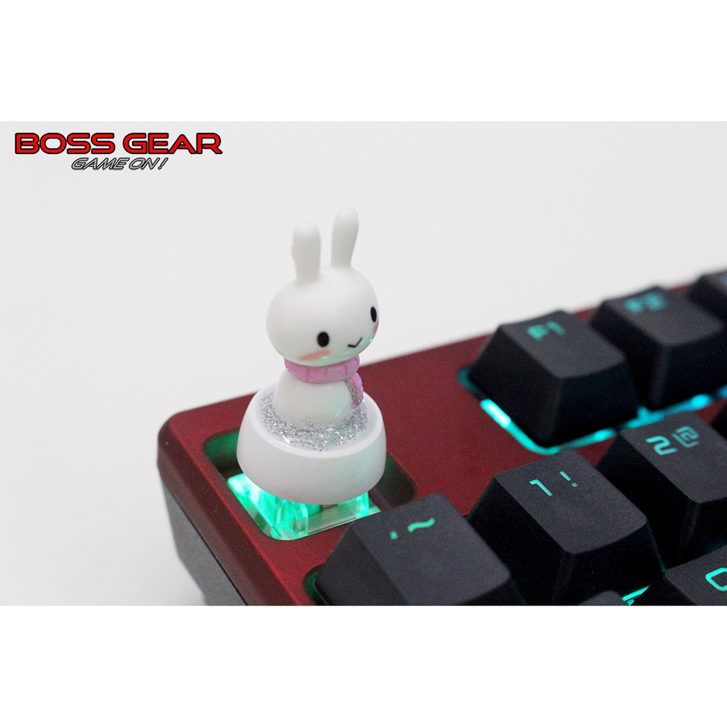 Keycap lẻ thỏ con đeo khăn cực cute ( keycap resin độc lạ )( Keycap Artisan )