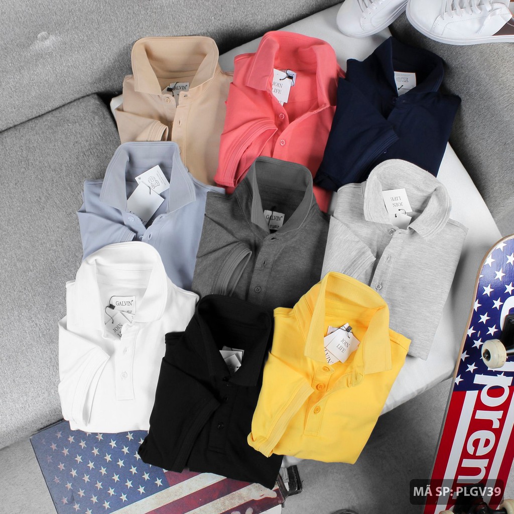 Áo polo nam Galvin cổ Bo viền,áo thun nam trơn PLGV39 - Leo Vatino
