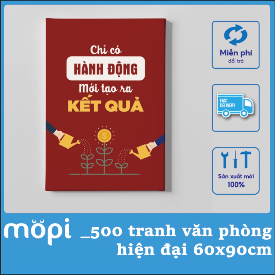 Tranh vải Canvas slogan cổ động treo tường trang trí Văn Phòng tạo động lực hot nhất Mopi cỡ 60x90