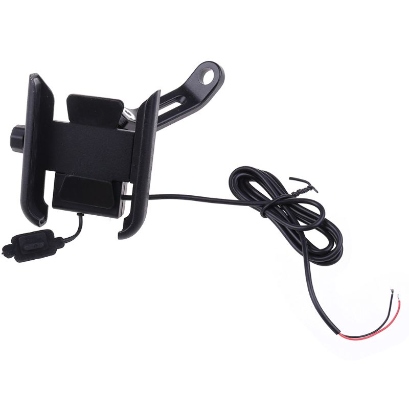 Giá Đỡ Điện Thoại Có Cổng Sạc USB Bằng Kim Loại Gắn Xe Máy
