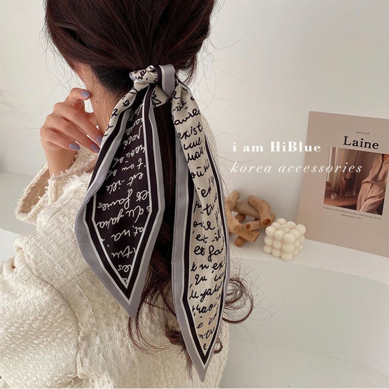 💛FREESHIP XTRA💛 Dây ruy băng buộc tóc họa tiết CÁCH ĐIỆU thiết kế kiểu khăn choàng cổ phong cách Hàn Quốc