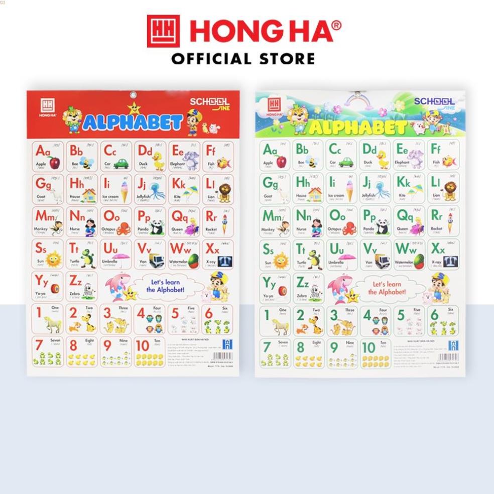 Bảng chữ cái và số Tiếng Anh treo tường Hồng Hà - 7174 .