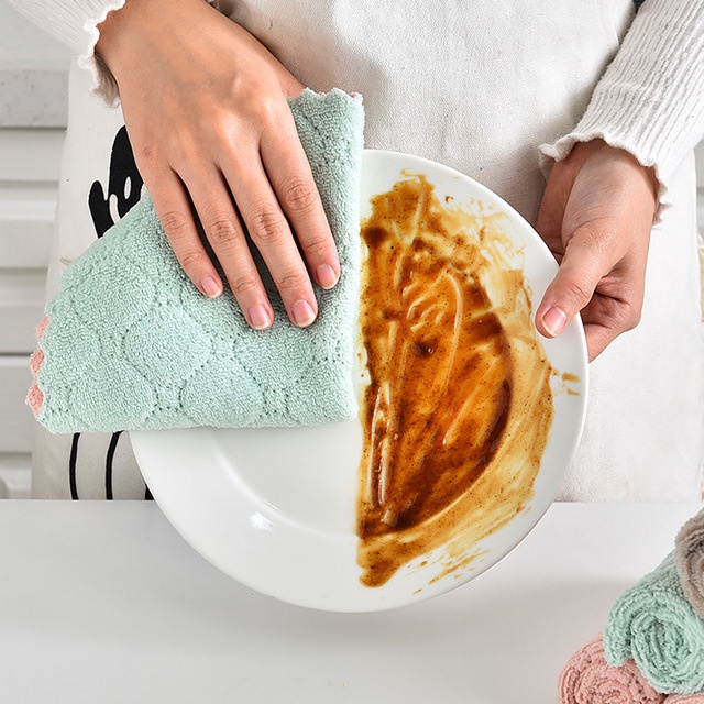 Khăn lau bếp đa năng 2 mặt siêu thấm, siêu mềm, kích thước 25x25cm và 15x25cm (set 5 - 10pcs)