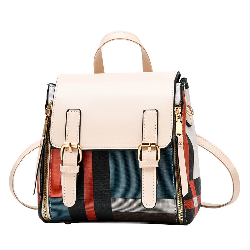 Chuwanglin Women Fashion Plaid Mini Leather Bakcpacks