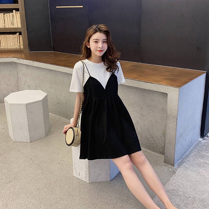 Đầm nữ ngắn tay kiểu dáng Hàn Quốc