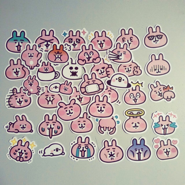 Sticker thỏ usagi Kanahei set 30-50 cái ép lụa/ hình dán thỏ usagi đáng yêu