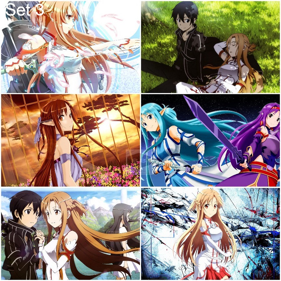 Bộ 6 Áp phích - Poster Anime Sword Art Online - Đao Kiếm Thần Vực (bóc dán) - A3,A4,A5