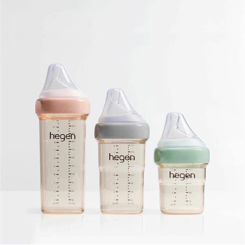 Bộ nắp đậy núm ti và cổ nối bình sữa Hegen màu Hồng/ Xanh/ Xám/ Trắng / cổ nắp hegen đủ màu