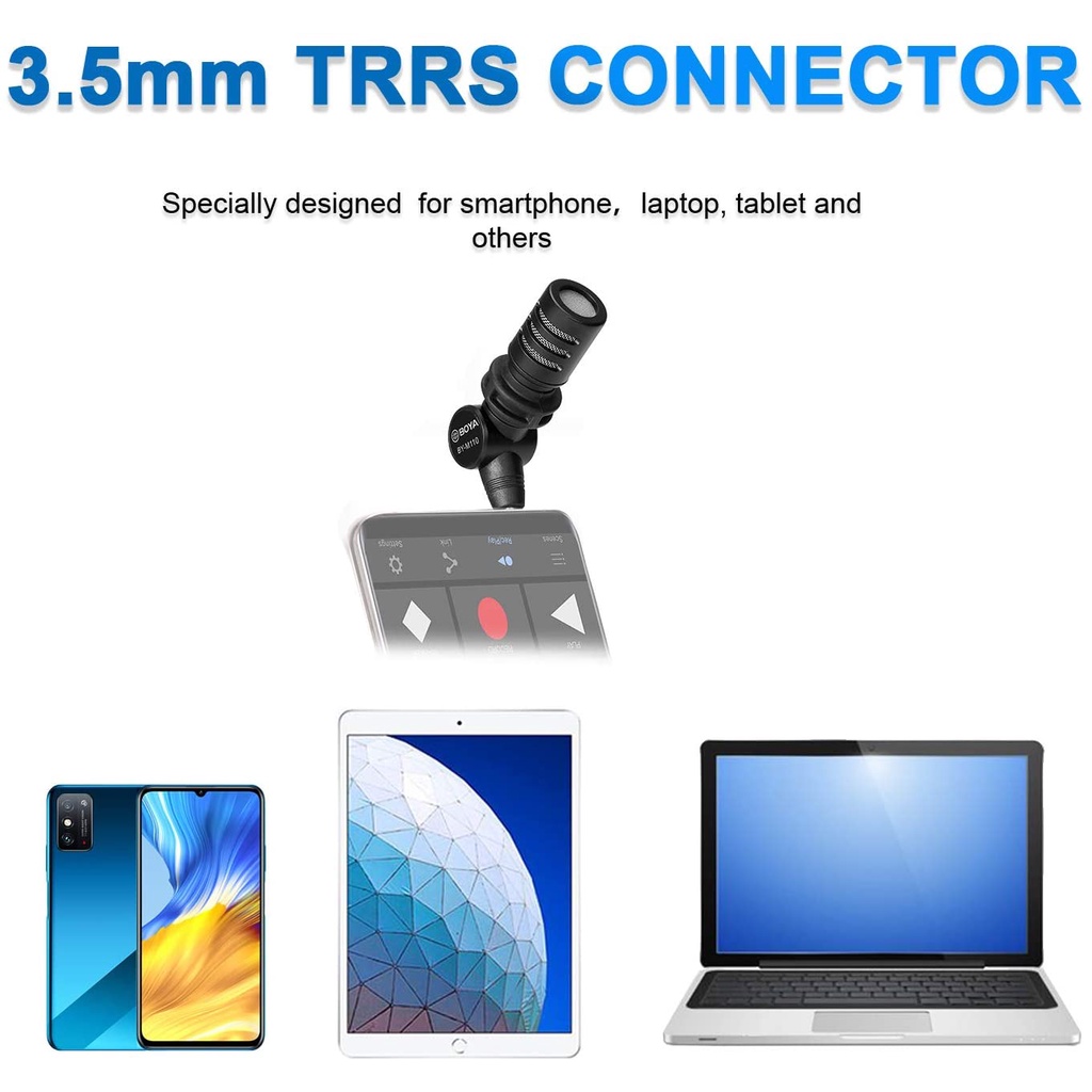 BOYA BY - M110 - Mic thu âm Plug-in TRRS Cho Điện Thoại Android Cổng 3.5mm - Hàng Chính Hãng/Bảo Hành 2 Năm
