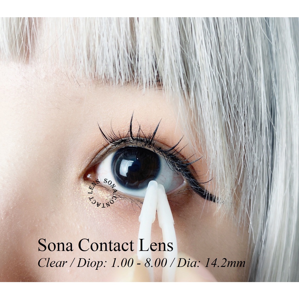 Lens Cận Trong Suốt Không Màu (kính áp tròng Sona Hàn Quốc)