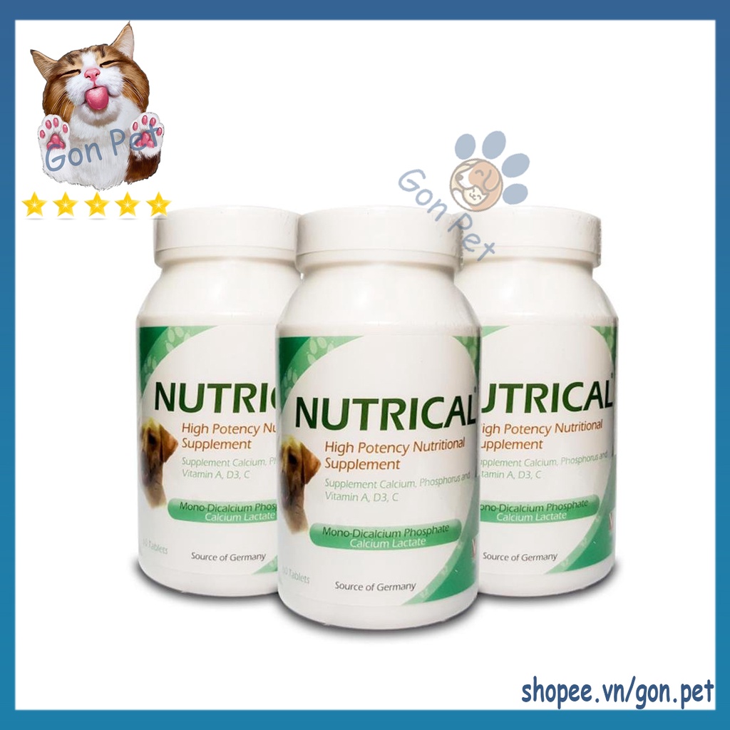 NutriCal - Viên Bổ Sung Khoáng - Vitamin - Canxi Cho Chó, Mèo Giúp Xương Khoẻ, Ăn Ngon Miệng