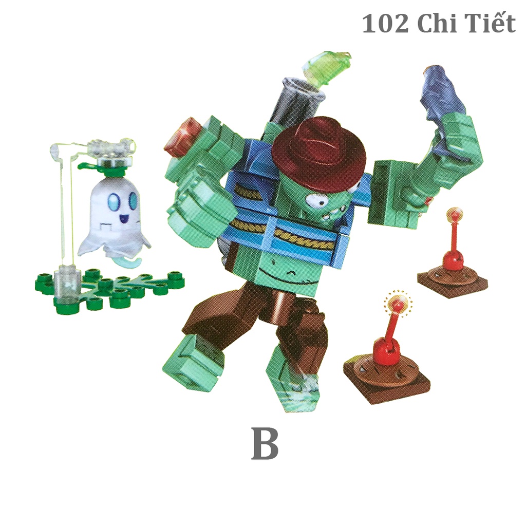 Bộ Đồ Chơi Xếp Hình Lego Lắp Ráp Plants vs Zombies Hoa Quả Nổi Giận Phần 2 Size Nhỡ SY1493 (1 Hộp)