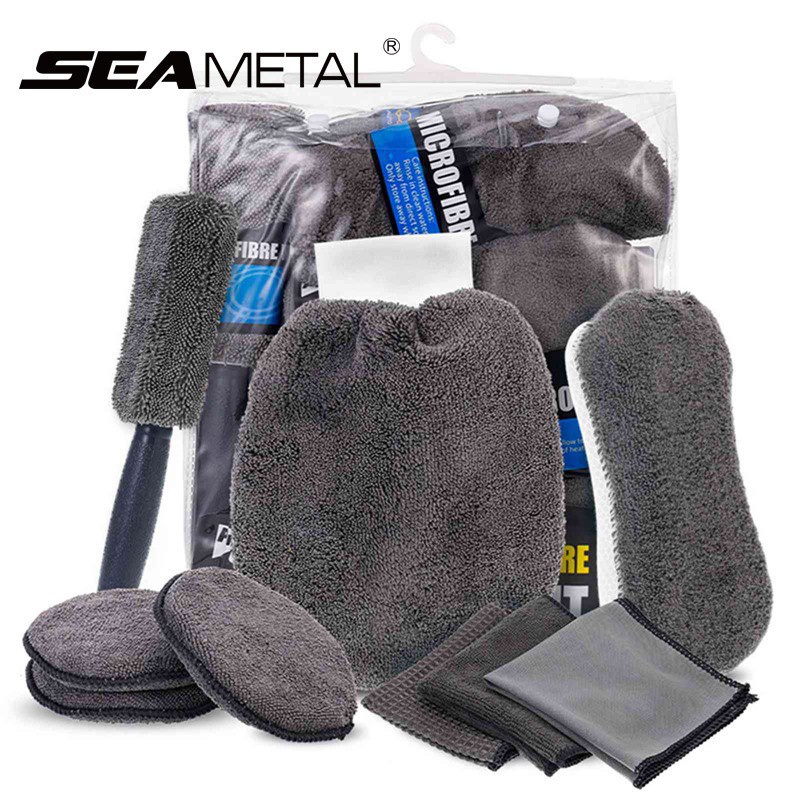 SEAMETAL Set 9 Dụng Cụ Vệ Sinh Xe Hơi Đa Năng