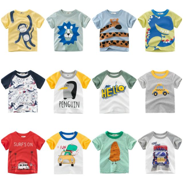 (GÓC XẢ)Combo 5 Áo thun 27.kids. cotton hình ngộ nghĩnh hàng QUẢNG CHÂU cho bé trai