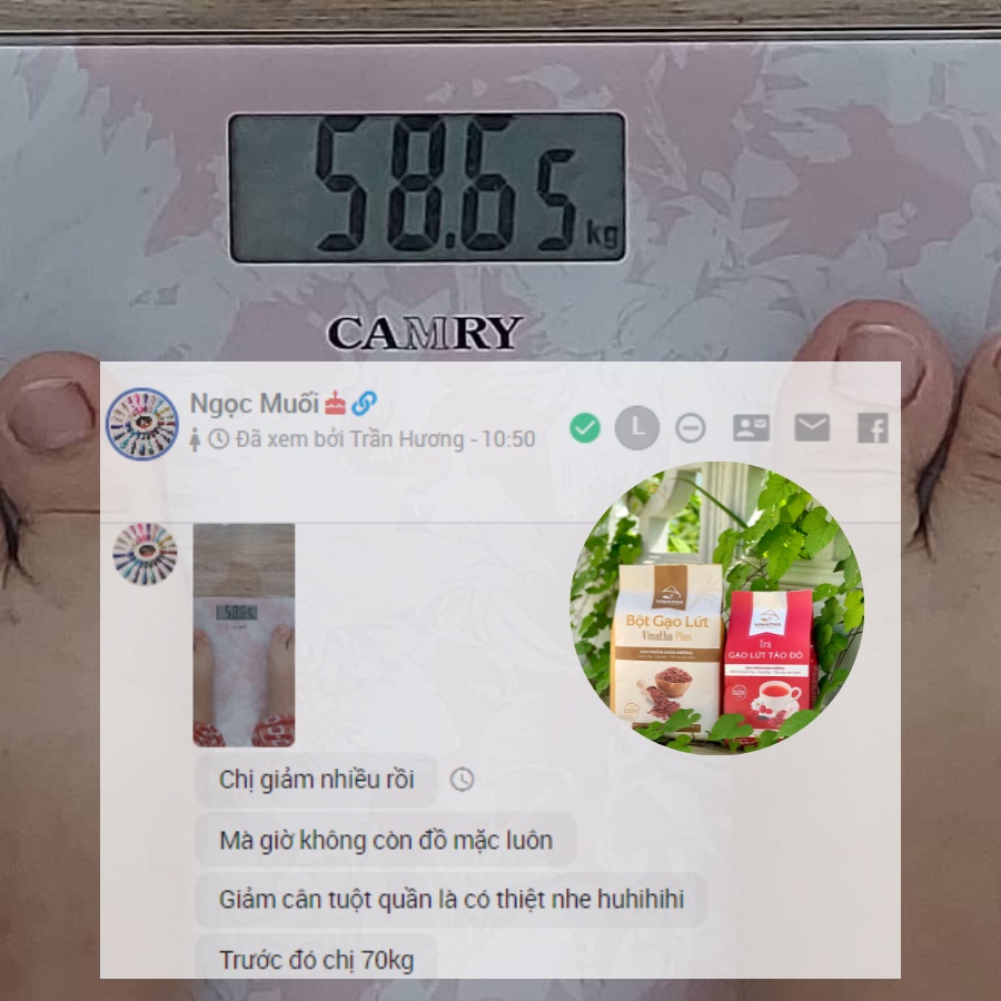 2 Set Bột Trà Gạo Lứt Ăn Kiêng Giảm Cân VIP Vinatha - 3080gr