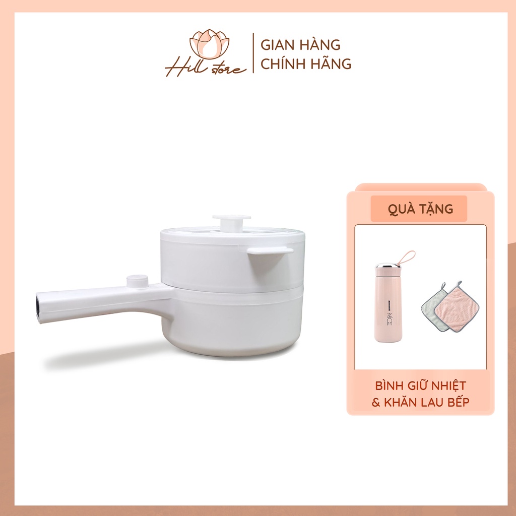Nồi lẩu điện mini SENKO gốm và đá cao cấp, nồi hấp nấu cháo cho bé đa năng, chảo chống dính dung tích 1.5L