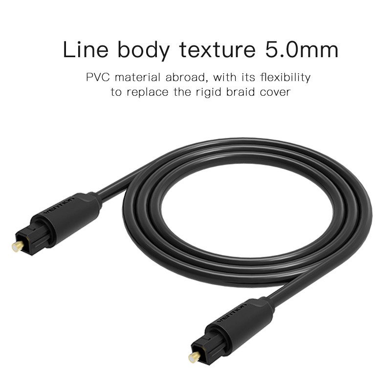 Vention Optical Fiber Audio Cable Toslink Digital Male to Male Cord  SPDIF Cable 1m 2m 3m 5m For Blu-ray CD DVD player Xbox 360 PS3 Mini Disc AV ne