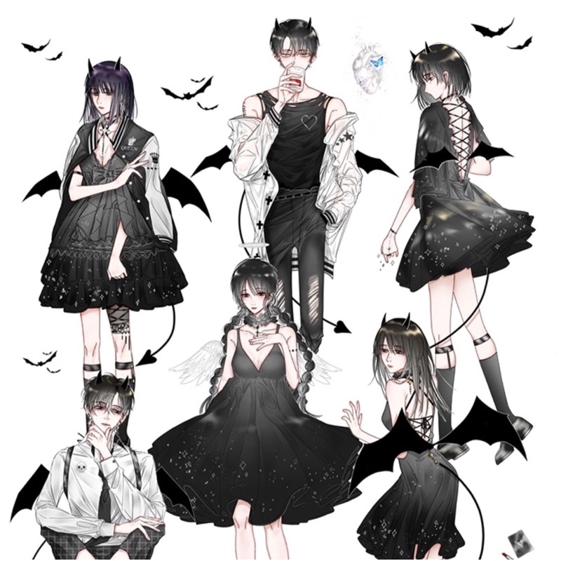 Washi tape nhân vật nam nữ devil