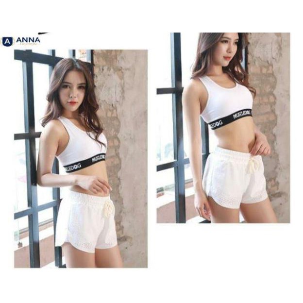 Quần đùi tập gym,aerobic,thể thao nữ đục lỗ ANNA FASHION
