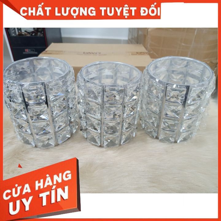 CỐC CỌ ĐÁ FREESHIP  đựng cọ trang điểm hình trụ đính đá lấp lánh như pha lê