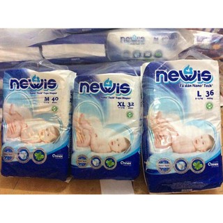 [NHẬP MÃ TETTKB10 - GIẢM THÊM 10%] BỈM NEWIS dán - quần  size M40, L36, XL32 miếng ( bỉm jo mới)