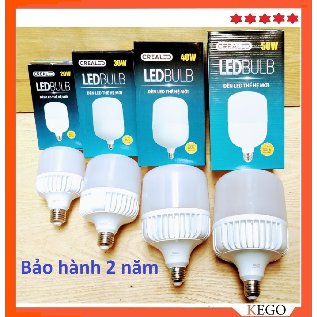 Bóng đèn búp trụ chính hãng Crealed,( Bảo hành 2 năm đổi trả miễn phí nếu phát sinh lỗi)