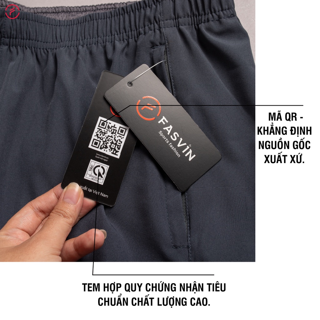 Quần đùi nam ngắn Fasvin vải dù gió nhẹ mát dùng thể thao chạy bộ hay mặc nhà R21469.SG