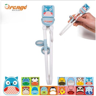 Đũa Tập Ăn Xỏ Ngón Cho Bé Hoạt Hình Orange (Xanh dương)