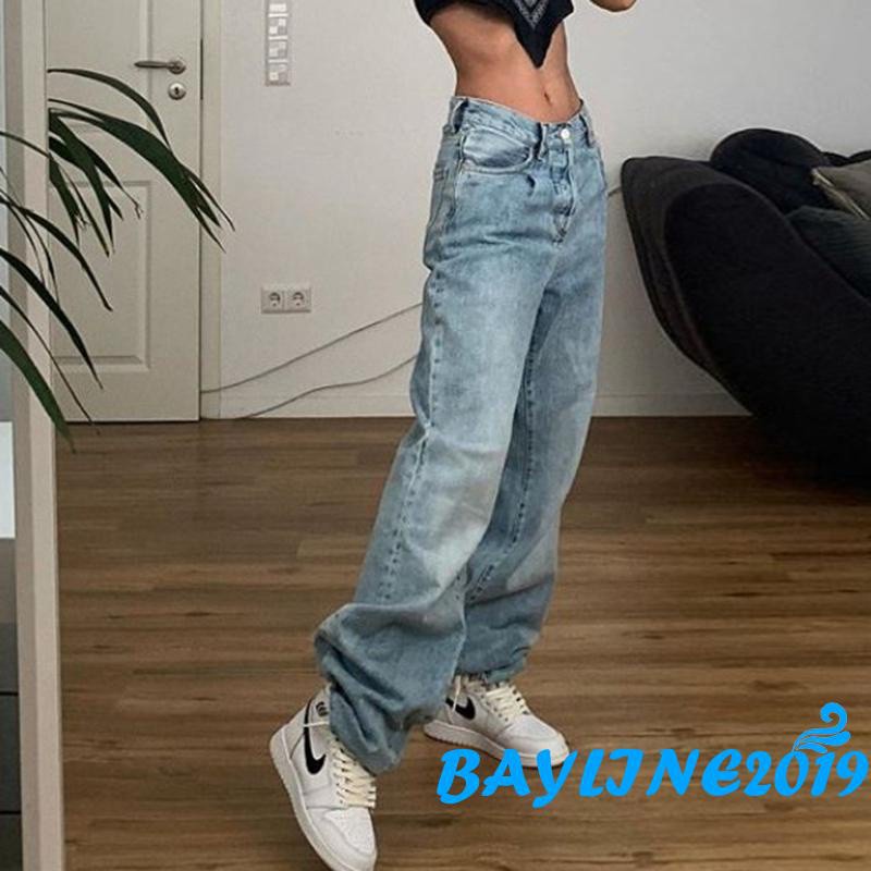 Quần Jeans Dài Lưng Cao Màu Sắc Thời Trang Cho Nữ