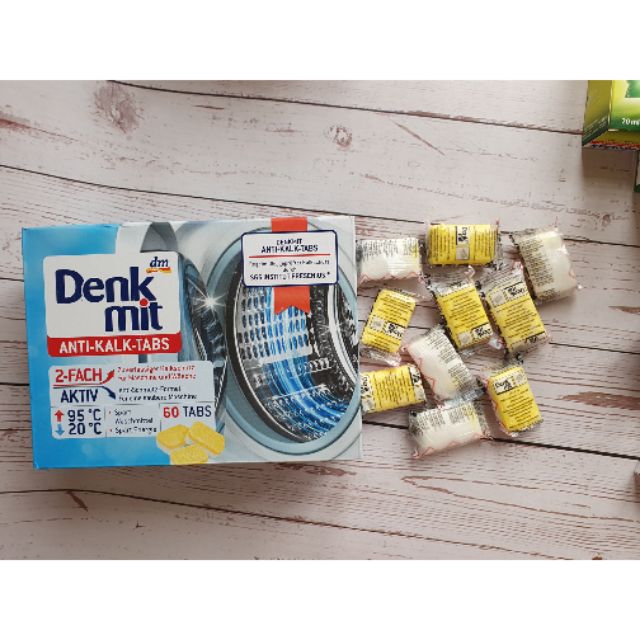 Viên vệ sinh, tẩy rửa máy giặt Denkmit, tách lẻ sét 10v - xuất xứ Đức