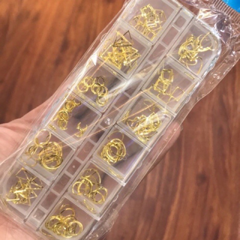 khay kim loại trang trí nail 12 mẫu/1 khay nhiều y hình - phụ kiện nail