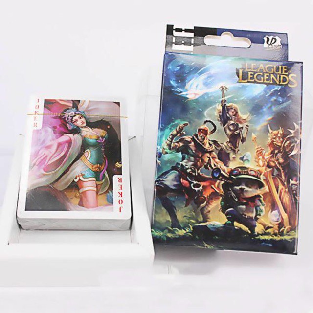 Bộ bài Tây League of Legends LOL liên minh huyền thoại , bộ Tú 54 lá in hình anime manga dễ thương siêu độ