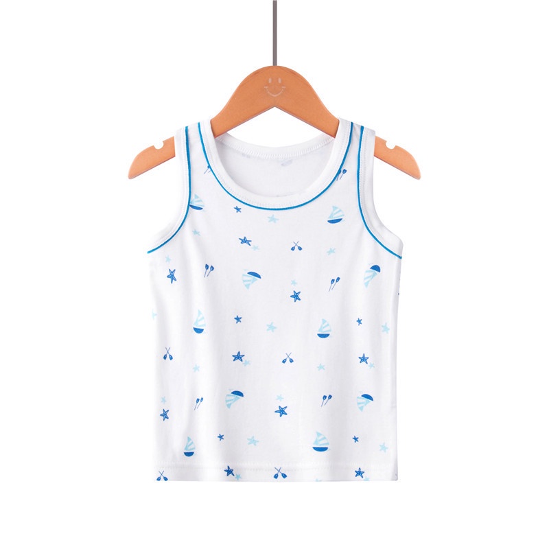 Áo ba lỗ cotton in họa tiết hoạt hình mềm mại cho bé 90-160cm