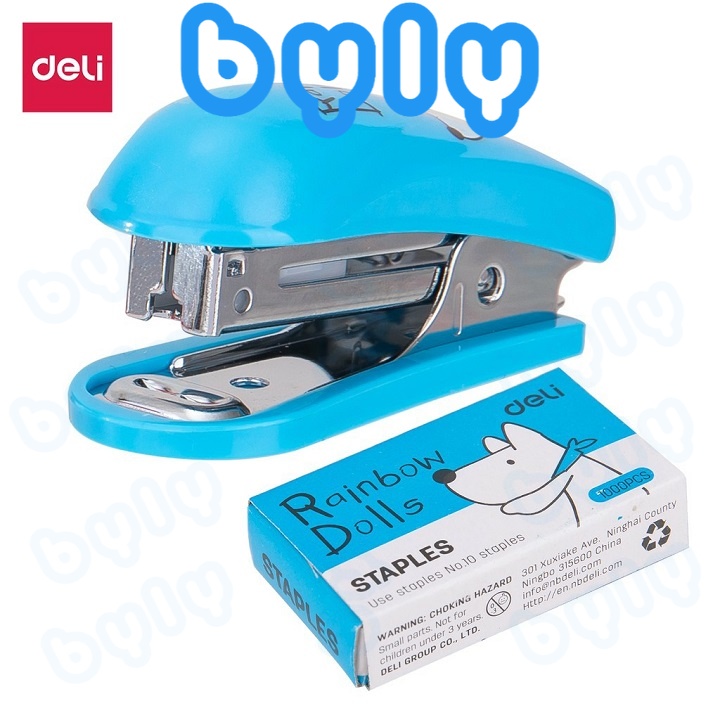 [Ship hỏa tốc] Bấm kim mini + Kèm 1 Hộp Ghim Deli 0253 - ByLy Store