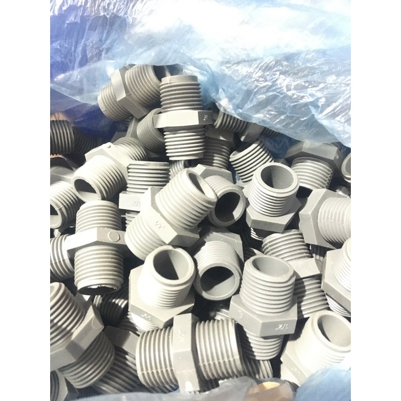 Ren ngoài 2 đầu, kép nhựa ren 1/2