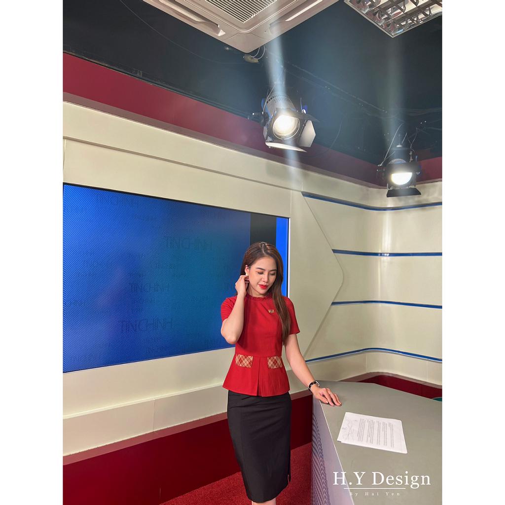 Áo pha 2 túi kẻ phong cách basic sang trọng - AK028