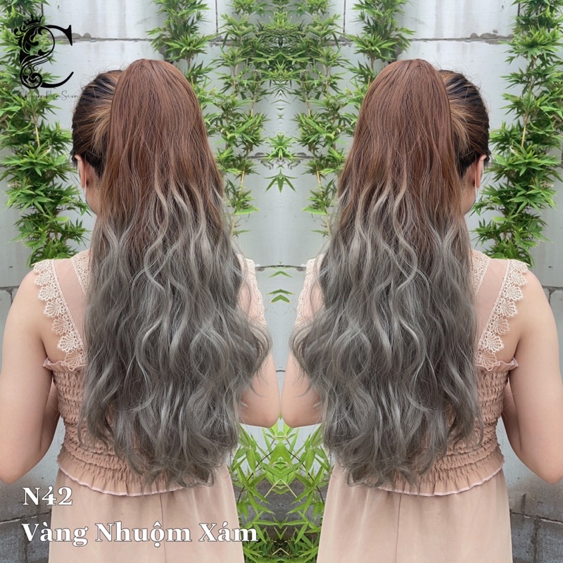 Tóc giả ngoặm ❤️freeship 50k❤️ tóc giả ngoặm xù kẹp omber 3 màu y ảnh