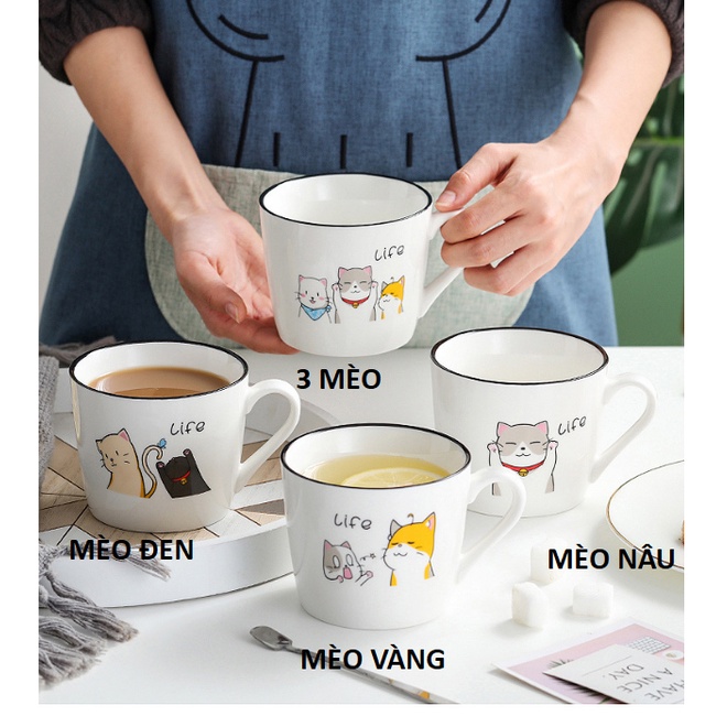 Cốc uống trà hình mèo kute