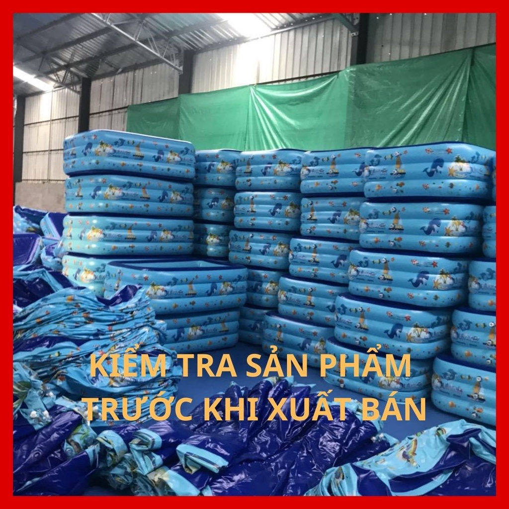 Bể bơi thành cao cho bé 3 tầng hồ phao trẻ em bơm hơi tại nhà chống trượt bền bỉ an toàn cho bé smartlife.86